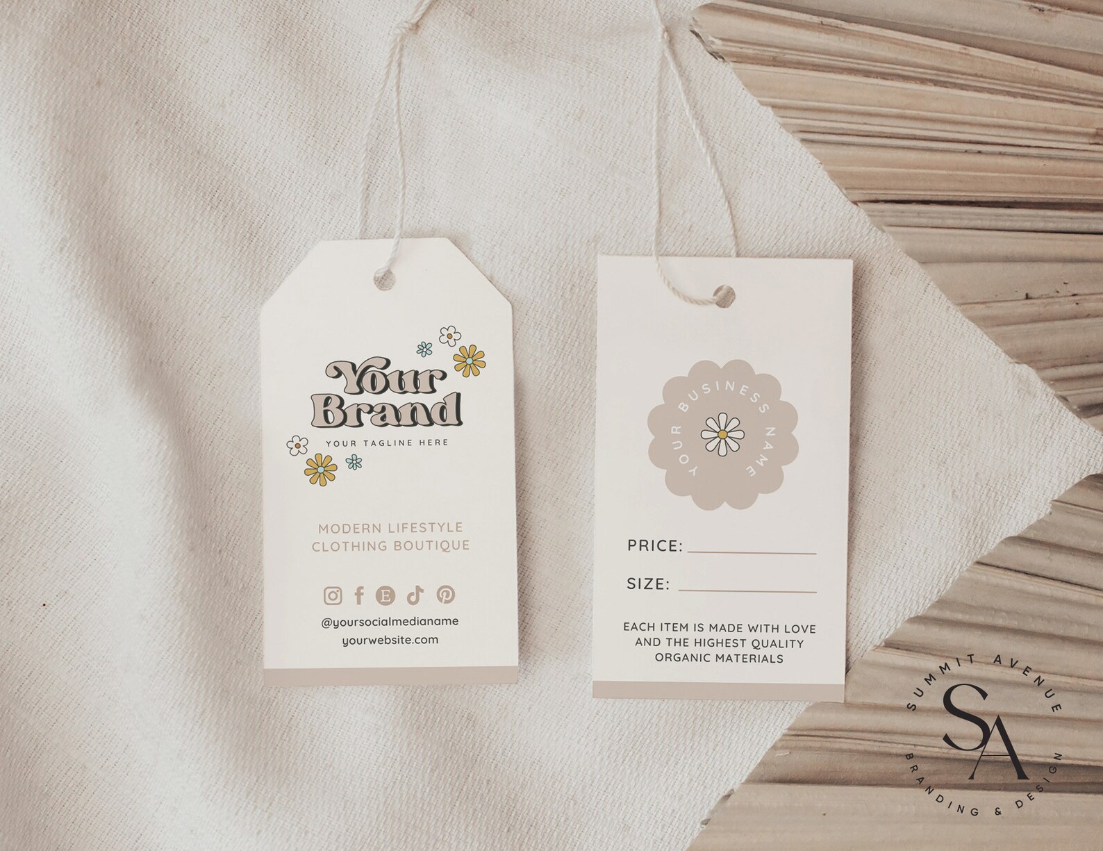 Retro Small Business Hang Tag - Boutique Clothing Tag Template - Modern ...