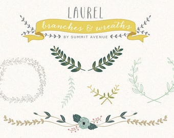 Vintage Laurel & Wreath design elements - for personal or photography use - INSTANT DOWNLOAD