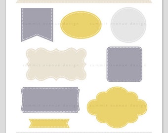 Ribbon & Label Shapes - digital CLIP ART - for photography scrapbook or logos - Instant Download