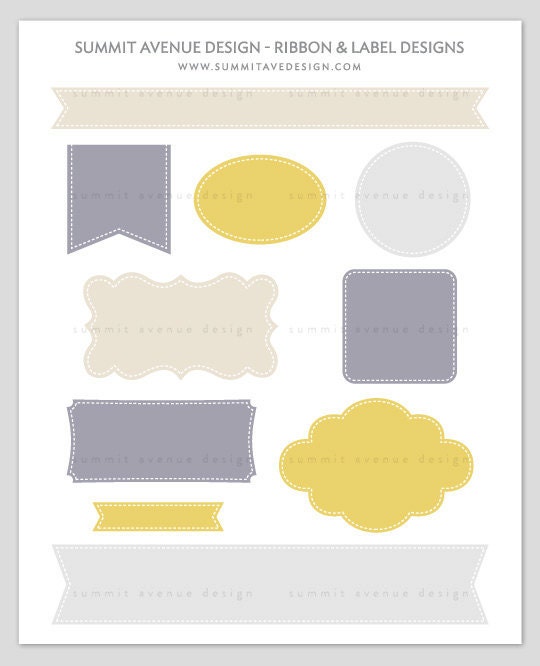 Ribbon & Label Shapes Digital CLIP ART for Photography | Etsy