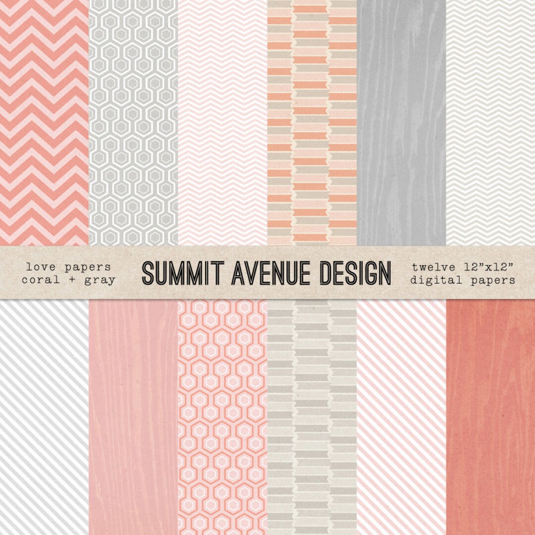 INSTANT DOWNLOAD Modern Love Digital Papers Chevron Stripes - Etsy