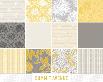 INSTANT DOWNLOAD digital scrapbook paper pack - 13 mustard & grey garden damask designs