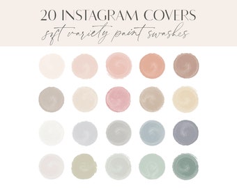 Soft Variety Painted Instagram Highlight Covers, Watercolor Story Covers, neutral Instagram Story Icons, Earthy Instagram Highlight Icons