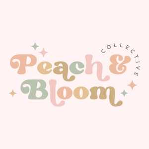 DIY Boho Sparkle Logo design Instant Download, Editable Colorful Retro Hippie Logo, Feminine Boutique blogger Photography Logo Brand