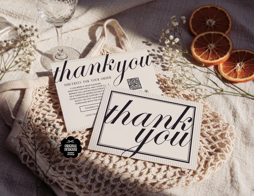 Luxe Card Thank You Card, Editable Elegant Customer Thank You Business ...