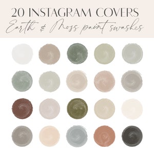 Earth & Moss Instagram Highlight Covers, Earthy Watercolor Story Covers, neutral Instagram Story Icons, Neutral Instagram Highlight Icons