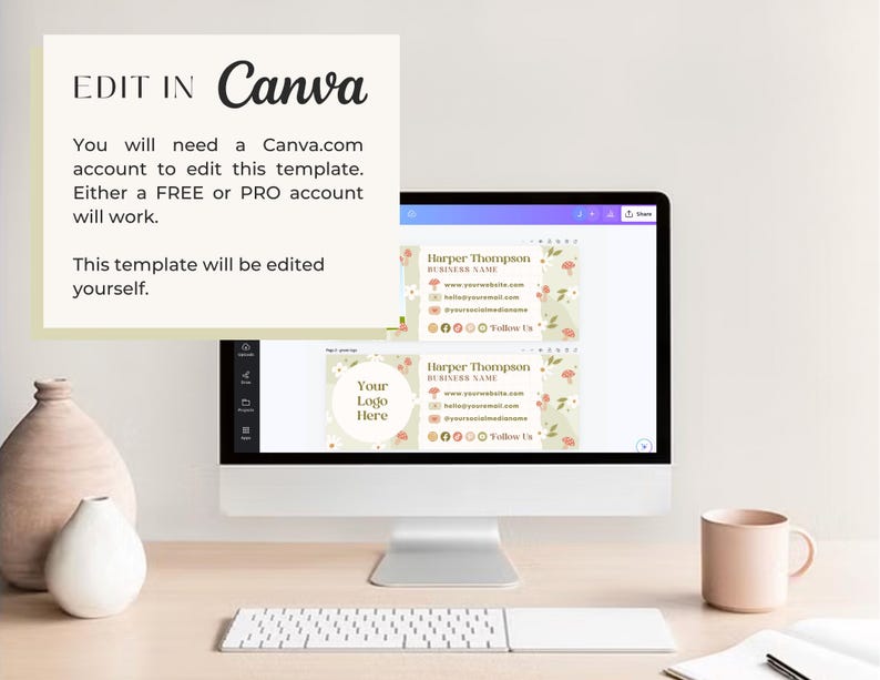 Cottagecore Email Signature Template Canva - Small Business Email ...