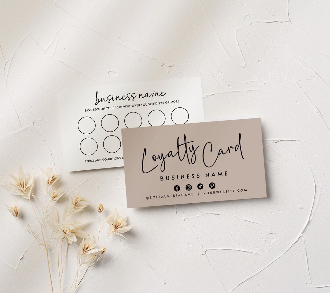 Editable Loyalty Card Template Canva, Modern Customer Punch Card ...