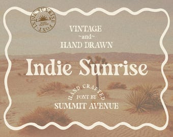 Indie Sunrise Hand Drawn Vintage Font, Hand Writing Font, Rustic Display typeface, Cricut Fonts, Procreate Fonts, western Fonts for Cricut