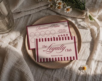 Luxury Editable Loyalty Card Template, Elegant Customer Punch Card, Printable Discount Card, Rewards Card Design, Customer Stamp Card, EL01
