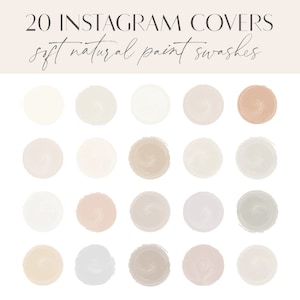 Soft Natural Painted Instagram Highlight Covers, Watercolor Story Covers, neutral Instagram Story Icons, Creamy Instagram Highlight Icons