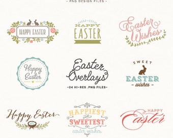 Easter Overlay design elements - for personal or photography use - Easter Clip Art