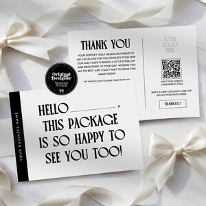 Modern Thank You Card, Minimalist Editable Customer Thank You Business Packaging, DIY Trendy Retro Thank You Insert QR Canva Template, Storm