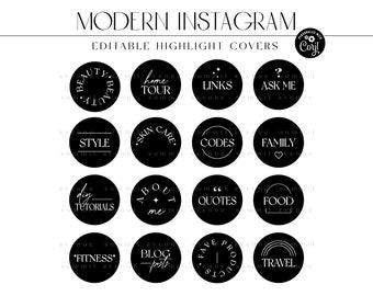 Editable Modern Boho Word Instagram Highlight Covers Boho | Etsy