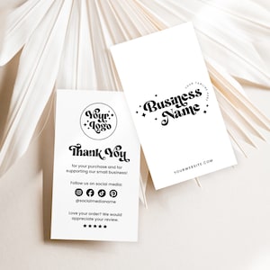 Modèle de carte de visite de remerciement moderne modifiable, carte d'insertion d'achat personnalisable minimaliste, merci simple pour votre commande, Maggie