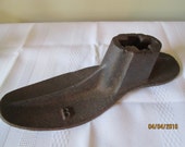 Vintage Cast Iron Shoe Form, Cobblers Shoe Anvil, Door Stop, Shoe Last, Paperweight