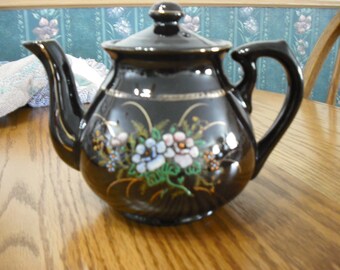 Vintage Brown Glazed Tea Pot  Made In Japan, Serving Container, Home Decor, Collectible