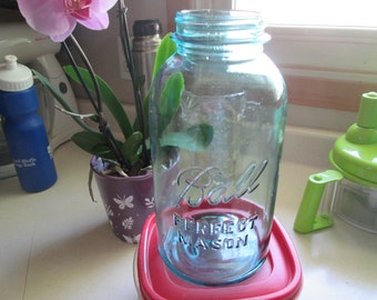 Vintage Blue Ball 1/2-gallon Jar, Canning Jar, Storage Container, Ball Perfect Masion