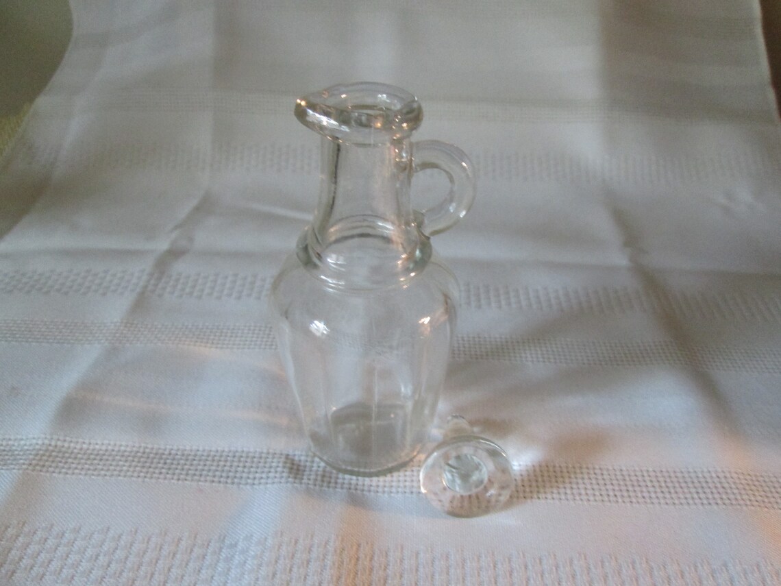 Vintage Clear Vinegar Cruet Vinegar Jug Serving Container Etsy
