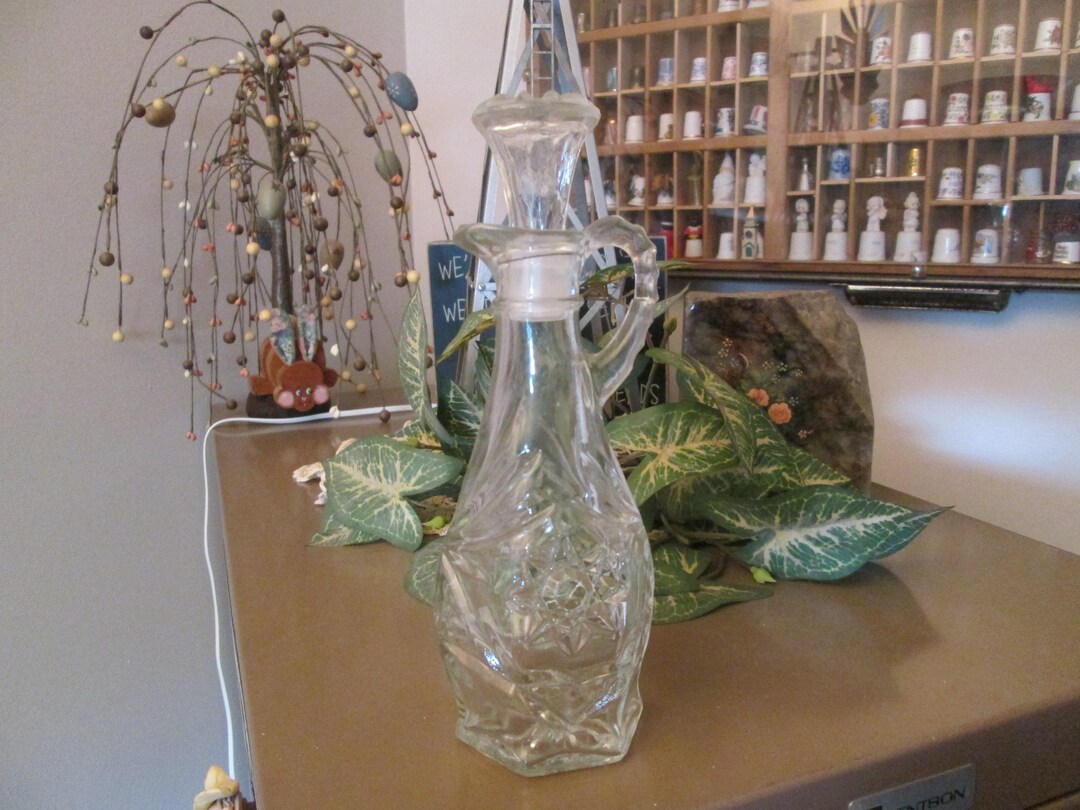 Vintage Small Glass Cruet With Original Stopper Kitchen Etsy