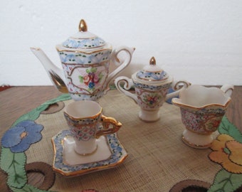 Bone China Miniature Tea Set - Etsy