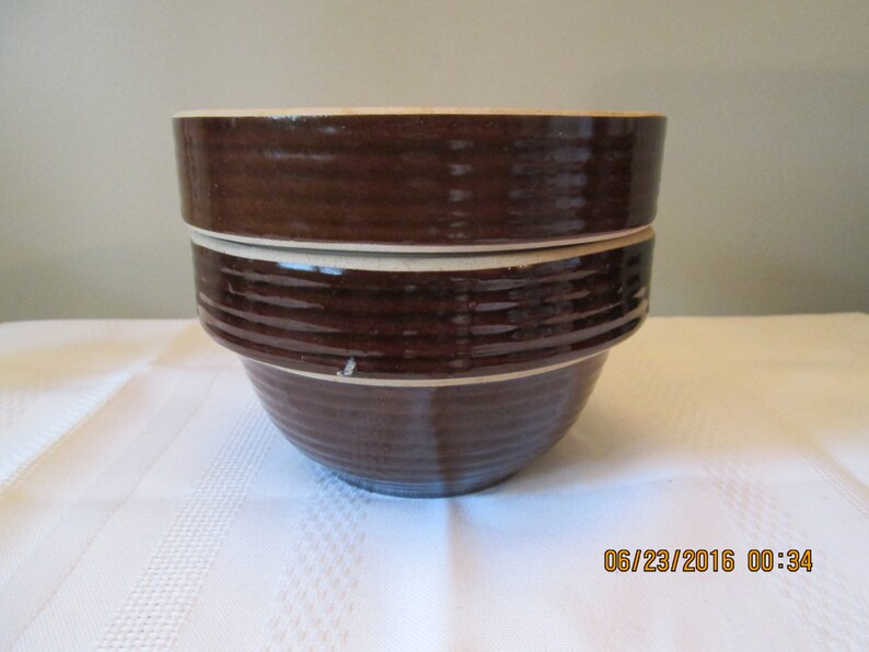 Vintage Brown Glaze Glass Bowls Made in USA Kitchen Decor Etsy