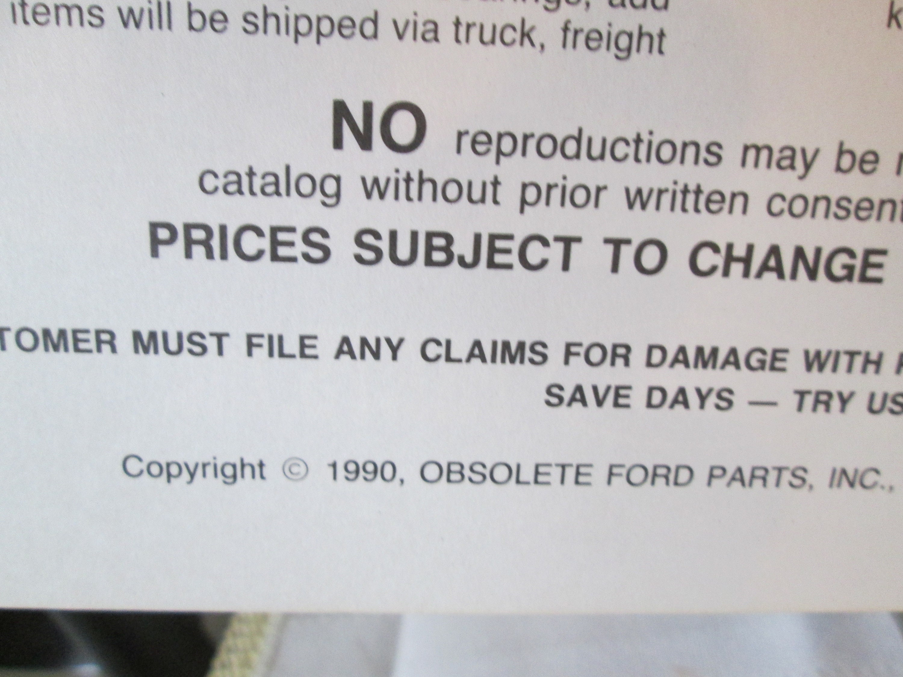 Vintage Model t Catalog, Obsolete Ford Parts Inc, Catalog for the Car