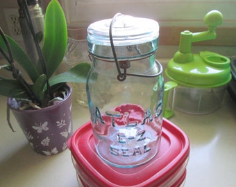 Vintage Atlas E-Z Seal Canning Jar, Quart Jar, Storage Container, Number 2 A