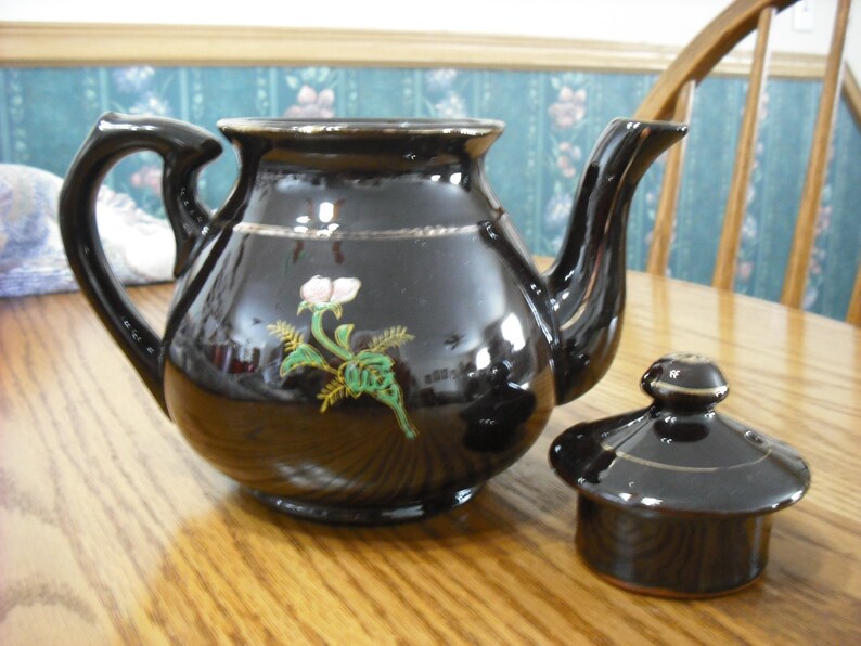 Vintage Brown Glazed Tea Pot Made in Japan Serving Container Etsy