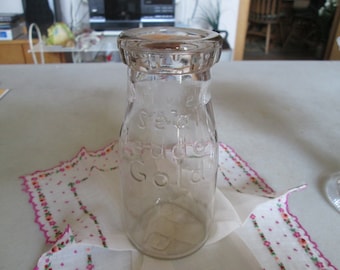 Vintage Silver Seal Meadow Gold Dairy Bottle, Milk Bottle, Duraglas Dairy Bottle, Half Pint Liquid Container Bottle, Milk Bottle Collectors