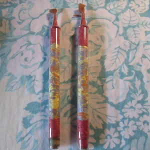 Vintage Glass Candles, Glass Candles Stuffed with Yarn