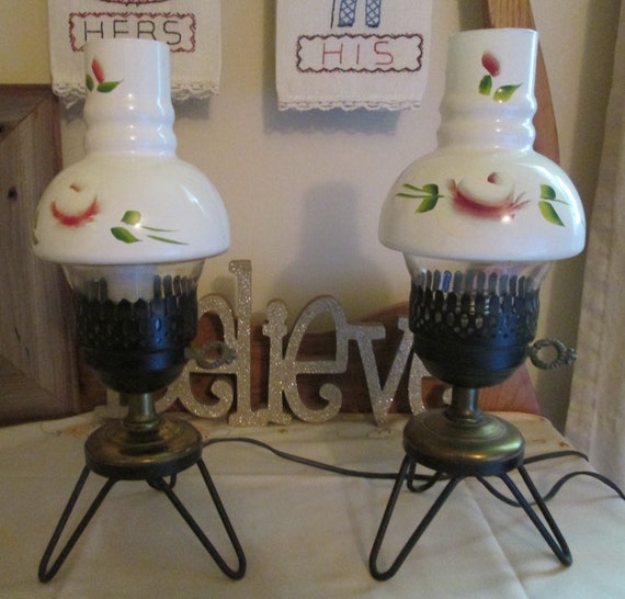 Vintage Hairpin Legs Boudoir Lamps Bedroom Lamps Rocket Etsy