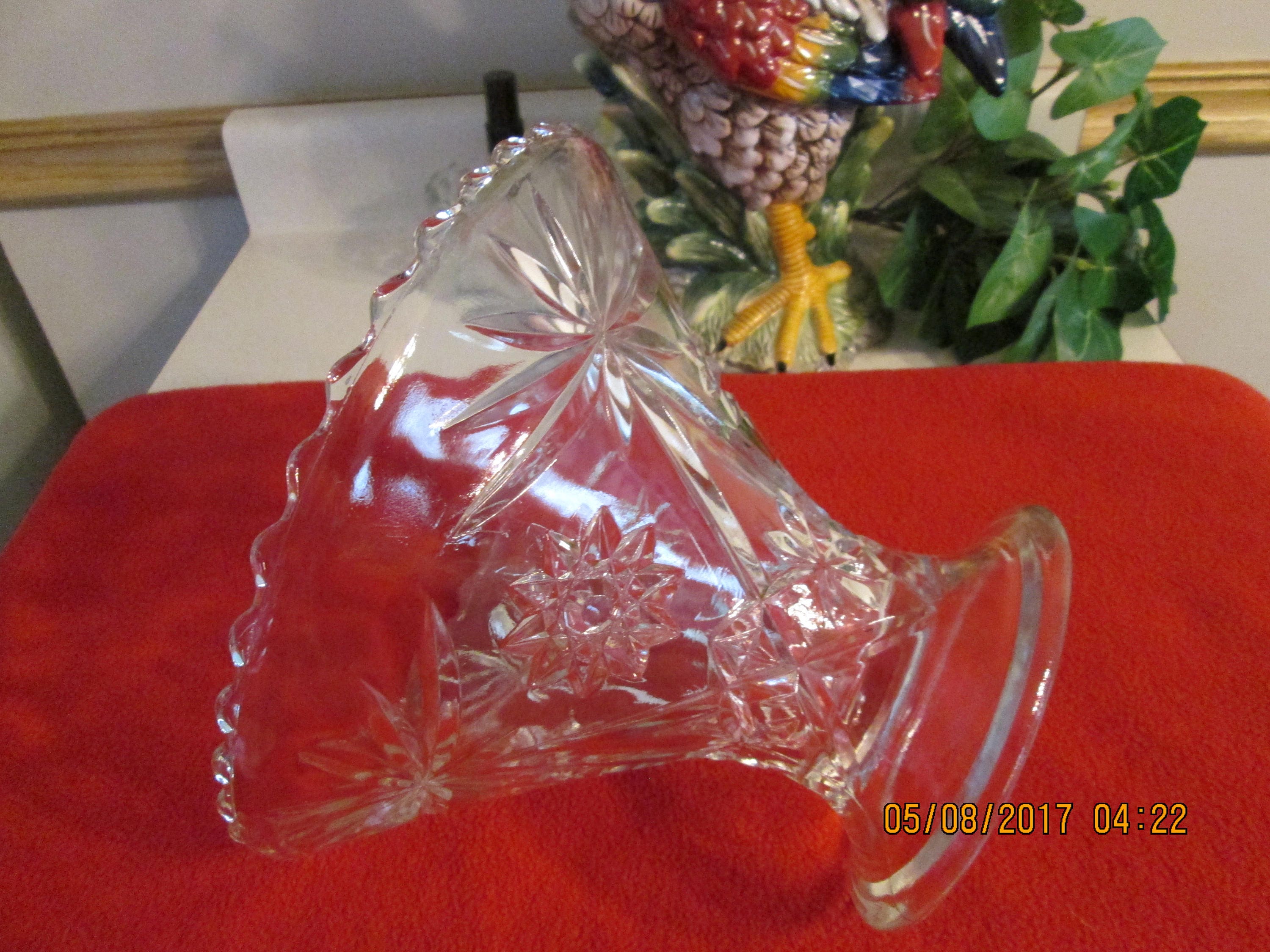 Vintage Pattern Glass Compote Bowl Compote Pressed Glass - Etsy