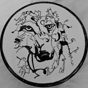 Hand Painted Wolf on a Large Porcelain Limoges Box