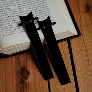 Black Cat Bookmark STL File, Book Lovers Gift, Cute Bookmark 3D Print File, Paperclip Style Bookmark 3D Print Models, 3D Printable Bookmark