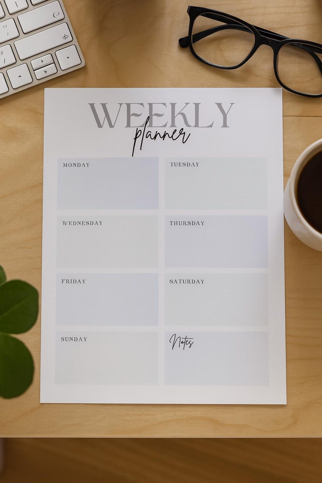 Weekly Planner Printable | Minimalist Undated Planner PDF - Etsy