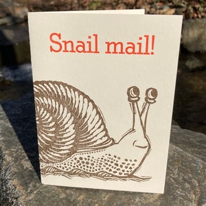 Letterpress Greeting Card: "Snail Mail"