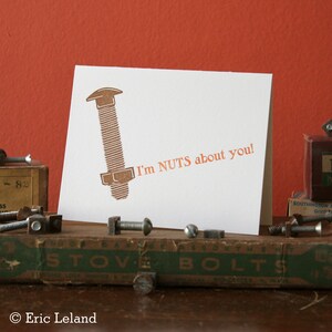 Letterpress Greeting Card: I'm NUTS about you image 1