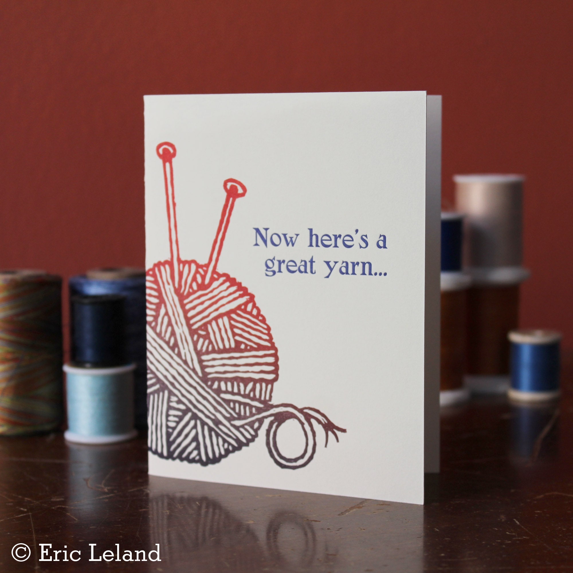 Letterpress Greeting Card For Knitters Now Here s A Great Yarn 