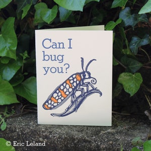 Letterpress Greeting Card: "Can I Bug You?"