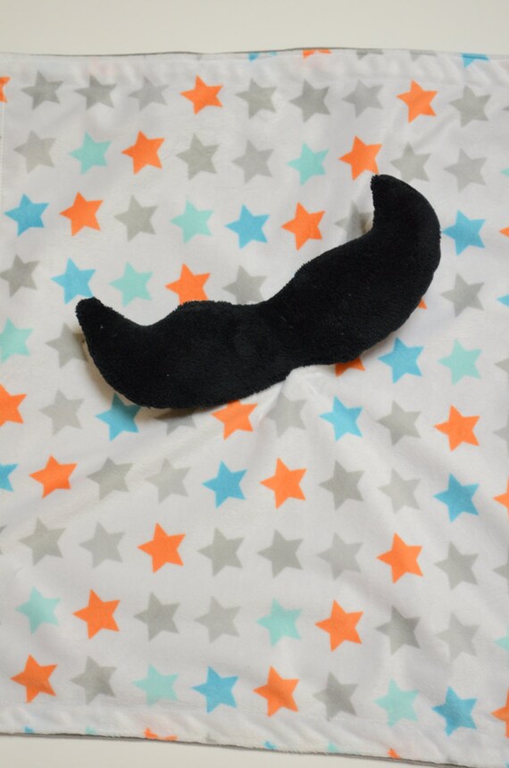 Items similar to Toddler Mustache Blanket lovey toy,Mustache Minky