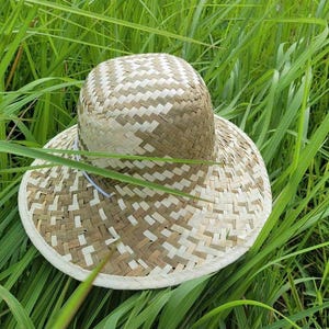 Handmade Kids Straw Sun Hat: Wide Brim Beach Travel Accessory
