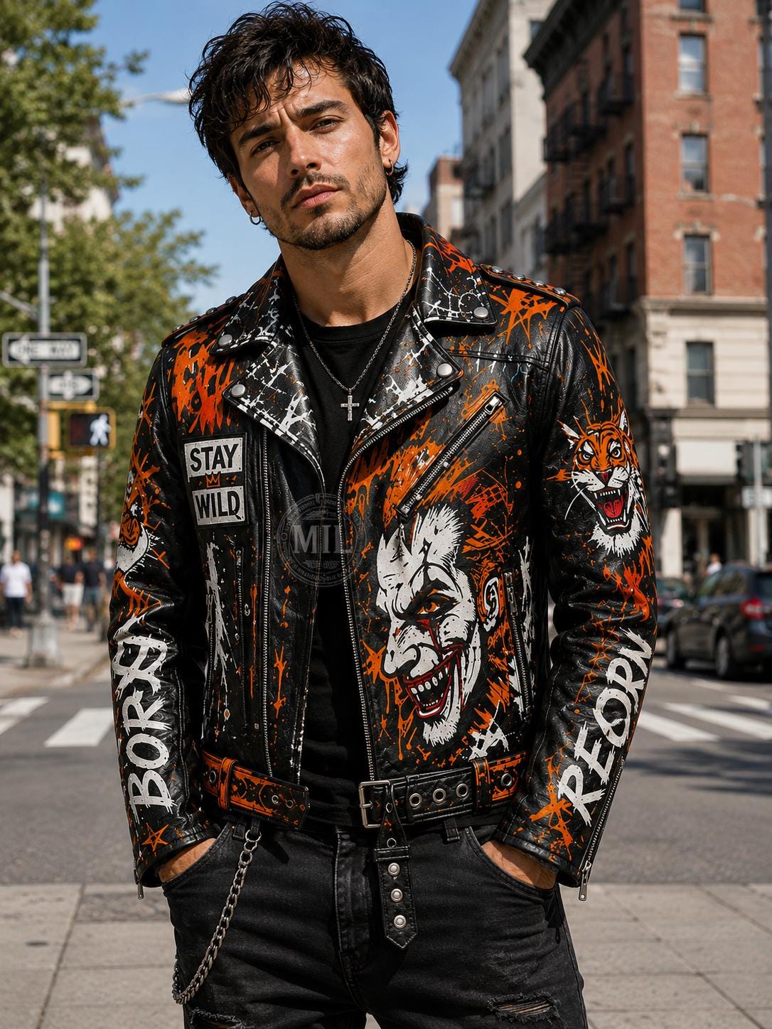 Graffiti Leather Jacket Mens - Etsy