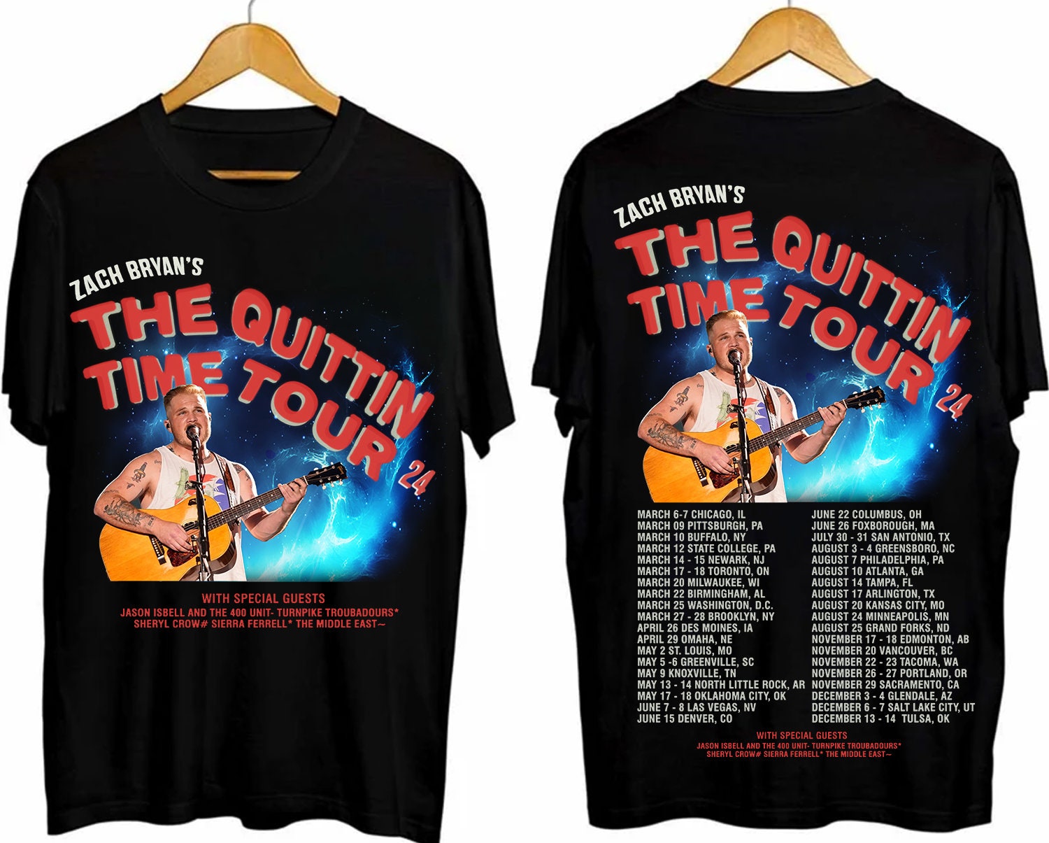 Zach Bryan The Quittin Time Tour 2024 Shirt, Love Country Music Singer