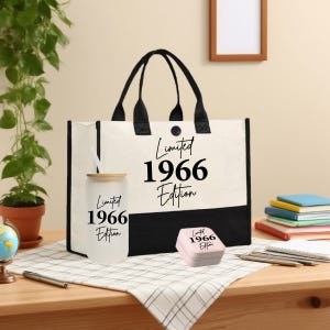 Limited Edition Geburtstag 1966 Baumwoll Canvas Einkaufstasche 59 Geburtstag Geschenk für Frauen 59.Geburtstag Feier Party Geschenk