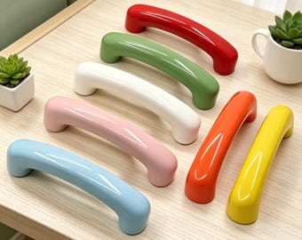 Tiradores de cerámica para armarios, tiradores de cajones coloridos, pomos modernos para muebles, tiradores bonitos para cómodas de habitaciones infantiles, decoración del hogar en tonos pastel arcoíris