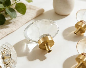 Tiradores de cristal para armarios: Tiradores transparentes color champán para cajones de cómoda