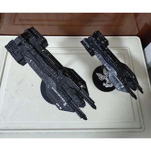 Maqueta impresa en 3D de la UNSC Spirit of Fire diseñada por el usuario, maqueta de nave de guerra de Halo pintada a mano, maqueta personalizada de nave espacial, regalos de Navidad