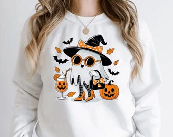 かわいい面白いゴーストハロウィンPNG、プレッピーハロウィンゴーストパンプキンPNG、キッズハロウィンPNG、不気味な季節PNG、ハロウィントートマグTシャツについて