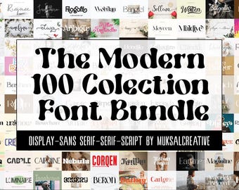 Paquete de fuentes The Modern Collection, paquete ont para Cricut, fuentes de escritura a mano, fuentes sans, paquete de fuentes lindas, femeninas, fuentes procreate